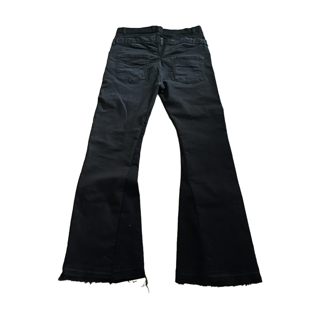 Men's Double Waisted Flares In Black