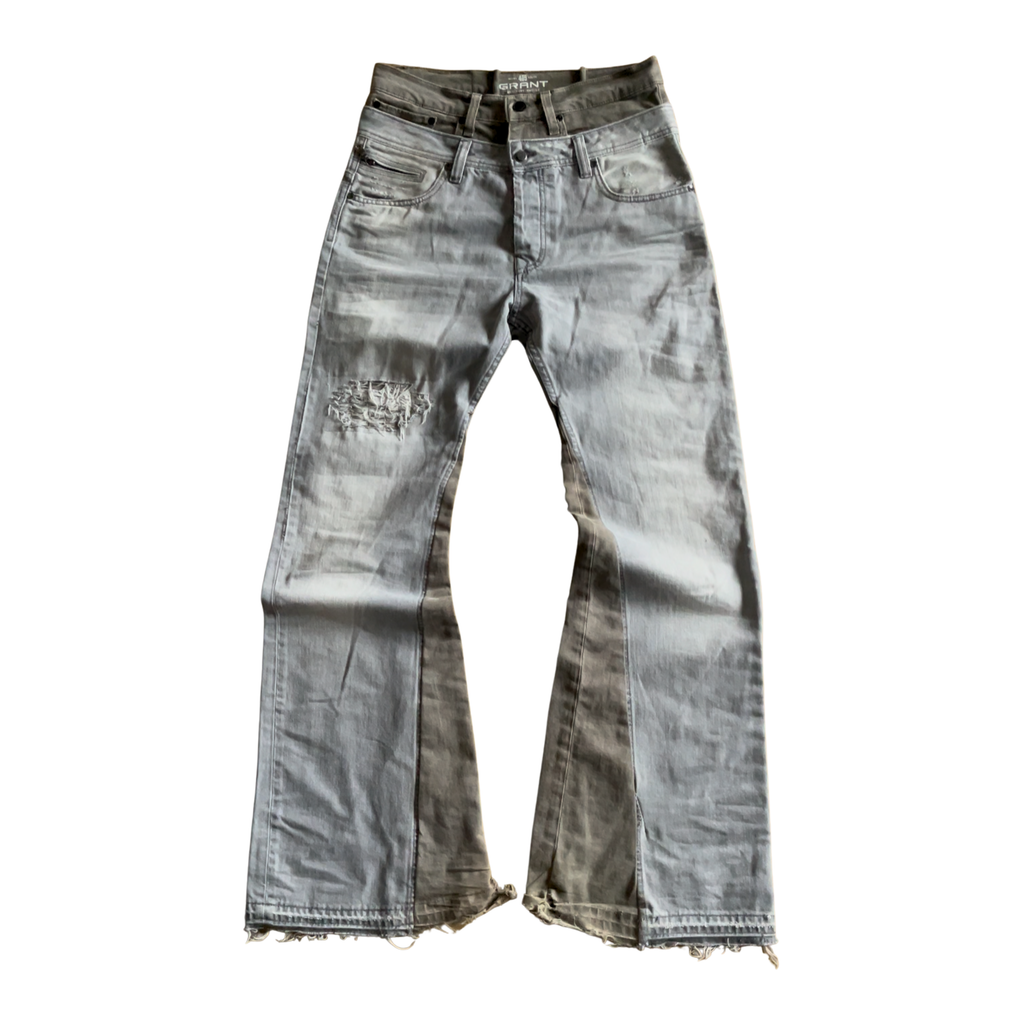 Men's Double Waisted Flares In Grey