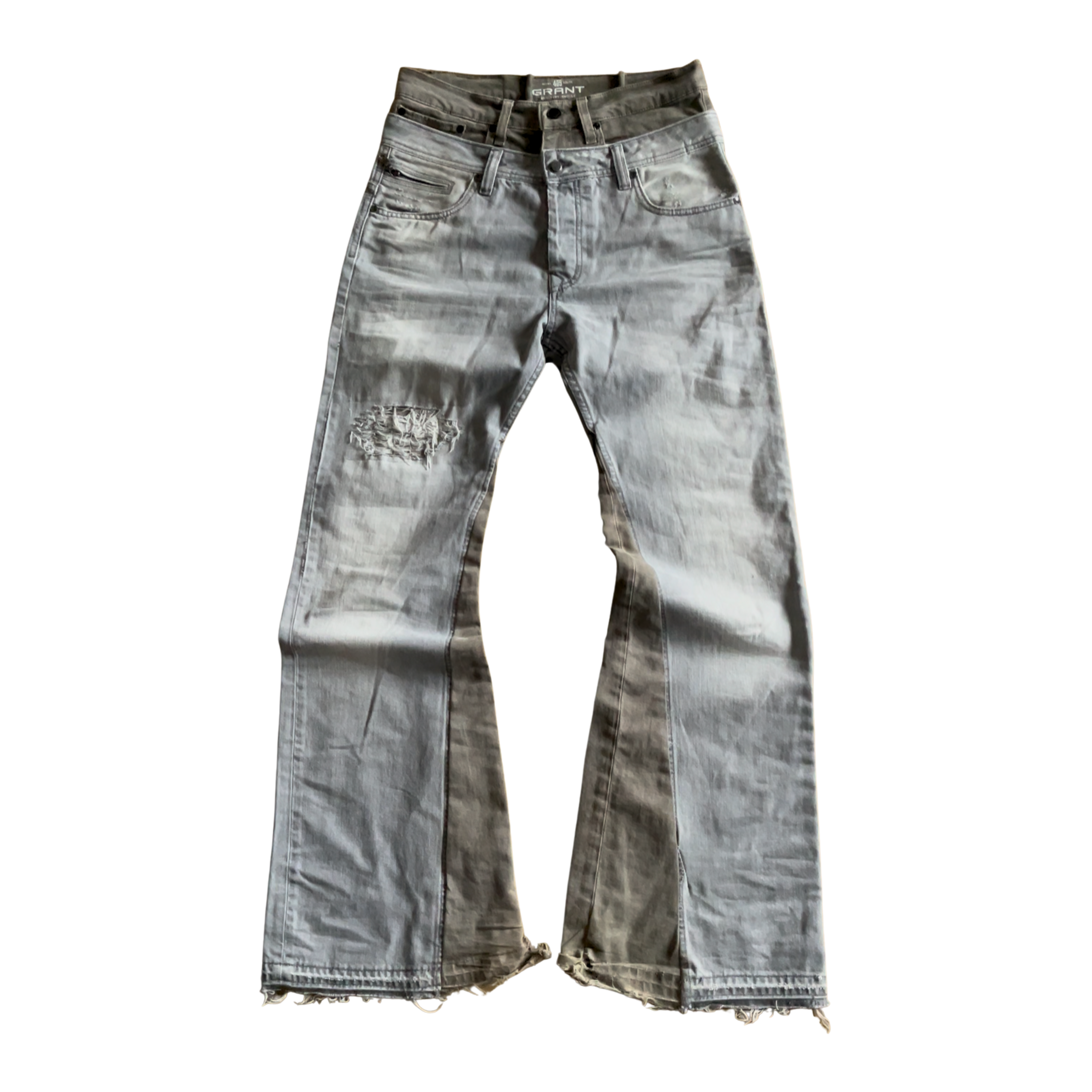 Men's Double Waisted Flares In Grey