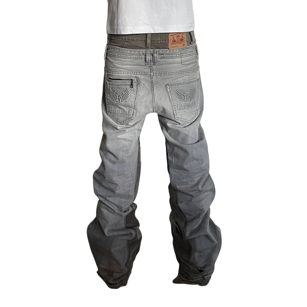 Men's Double Waisted Flares In Grey
